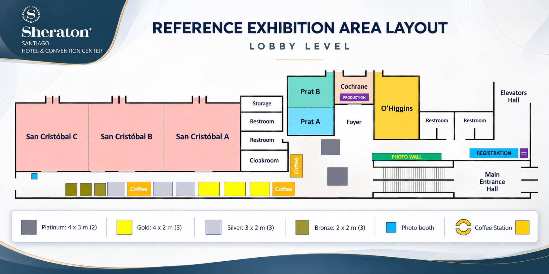 Reference layout plan of the Lobby Level exhibition area